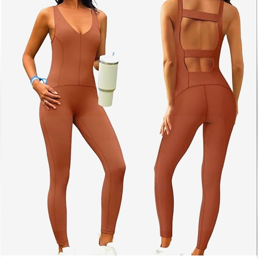 NWT XS FP Movement by Free People Terracotta Jumpsuit